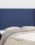 vidaXL Горна табла за легло с уши синя 147 x 23 x 118/128 см плат