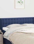 vidaXL Горна табла за легло с уши синя 147x23x78/88 см плат