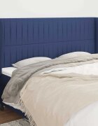 vidaXL Горна табла за легло с уши синя 183x23x118/128 см плат