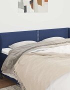 vidaXL Горна табла за легло с уши синя 203x23x78/88 см плат