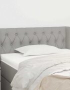 vidaXL Горна табла за легло с уши светлосива 103x16x78/88 см плат