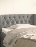 vidaXL Горна табла за легло с уши светлосива 103x23x78/88 см кадифе