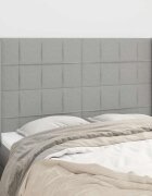 vidaXL Горна табла за легло с уши светлосива 147x16x118/128 см плат