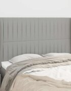 vidaXL Горна табла за легло с уши светлосива 147x23x118/128 см плат