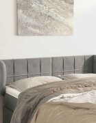 vidaXL Горна табла за легло с уши светлосива 147x23x78/88 см кадифе
