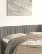vidaXL Горна табла за легло с уши светлосива 147x23x78/88 см кадифе