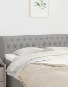 vidaXL Горна табла за легло с уши светлосива 147x23x78/88 см плат
