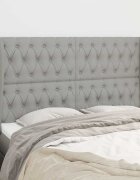 vidaXL Горна табла за легло с уши светлосива 163x23x118/128 см плат