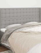vidaXL Горна табла за легло с уши светлосива 163x23x118/128 см плат