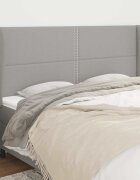 vidaXL Горна табла за легло с уши светлосива 203x23x118/128 см плат