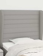 vidaXL Горна табла за легло с уши светлосива 83x23x118/128 см плат