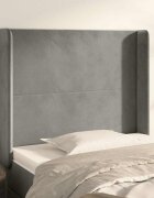 vidaXL Горна табла за легло с уши светлосива 93x16x118/128см кадифе