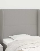 vidaXL Горна табла за легло с уши светлосива 93x23x118/128 см плат