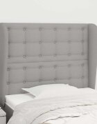 vidaXL Горна табла за легло с уши светлосива 93x23x118/128 см плат