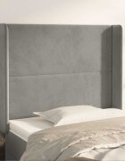 vidaXL Горна табла за легло с уши светлосива103x16x118/128см кадифе