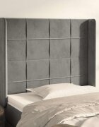 vidaXL Горна табла за легло с уши светлосива103x16x118/128см кадифе