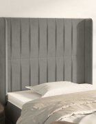 vidaXL Горна табла за легло с уши светлосива103x16x118/128см кадифе