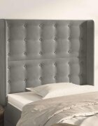 vidaXL Горна табла за легло с уши светлосива103x16x118/128см кадифе