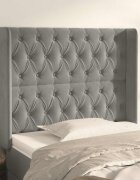 vidaXL Горна табла за легло с уши светлосива103x16x118/128см кадифе