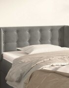 vidaXL Горна табла за легло с уши светлосива103x16x78/88 см кадифе