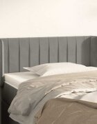 vidaXL Горна табла за легло с уши светлосива103x16x78/88 см кадифе