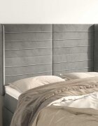 vidaXL Горна табла за легло с уши светлосива147x16x118/128см кадифе