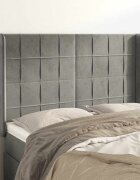 vidaXL Горна табла за легло с уши светлосива147x16x118/128см кадифе