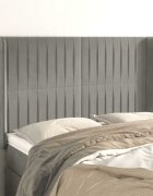 vidaXL Горна табла за легло с уши светлосива147x16x118/128см кадифе