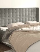 vidaXL Горна табла за легло с уши светлосива163x16x118/128см кадифе