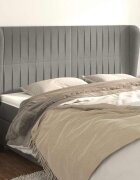 vidaXL Горна табла за легло с уши светлосива183x23x118/128 смкадифе