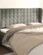 vidaXL Горна табла за легло с уши светлосива183x23x118/128 смкадифе