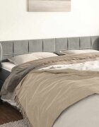 vidaXL Горна табла за легло с уши светлосива183x23x78/88 см кадифе
