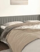 vidaXL Горна табла за легло с уши светлосива183x23x78/88 см кадифе