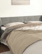 vidaXL Горна табла за легло с уши светлосива183x23x78/88 см кадифе