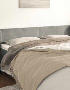 vidaXL Горна табла за легло с уши светлосива183x23x78/88 см кадифе