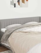 vidaXL Горна табла за легло с уши светлосива183x23x78/88 см плат