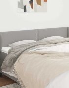 vidaXL Горна табла за легло с уши светлосива183x23x78/88 см плат