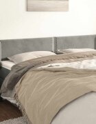 vidaXL Горна табла за легло с уши светлосива203x16x78/88 см кадифе