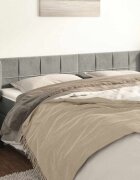 vidaXL Горна табла за легло с уши светлосива203x16x78/88 см кадифе