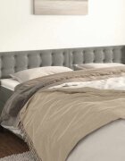 vidaXL Горна табла за легло с уши светлосива203x16x78/88 см кадифе