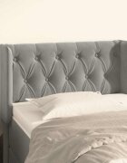 vidaXL Горна табла за легло с уши светлосива83x16x78/88 см кадифе