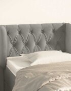 vidaXL Горна табла за легло с уши светлосива83x23x78/88 см кадифе