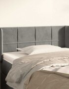 vidaXL Горна табла за легло с уши светлосива93x16x78/88 см кадифе