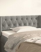 vidaXL Горна табла за легло с уши светлосива93x16x78/88 см кадифе