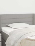 vidaXL Горна табла за легло с уши светлосива93x16x78/88 см плат