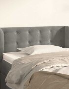 vidaXL Горна табла за легло с уши светлосива93x23x78/88 см кадифе