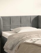 vidaXL Горна табла за легло с уши светлосива93x23x78/88 см кадифе