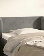 vidaXL Горна табла за легло с уши светлосива93x23x78/88 см кадифе