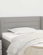 vidaXL Горна табла за легло с уши светлосива93x23x78/88 см плат
