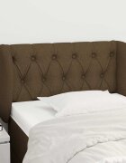 vidaXL Горна табла за легло с уши тъмнокафява 83x23x78/88 см плат